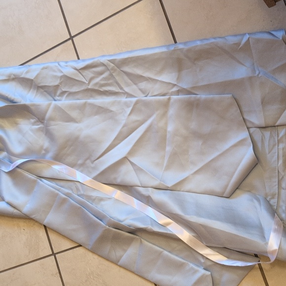 NWT Alfred Sung Column Maxi Dress Bow On Back Mist Blue Size 10 - Picture 4 of 12